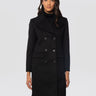 BRERAS MILANO-Cappotto Doppio Petto in Beaver di Lana Nero-TRYME Shop