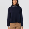 PINKO-Dolcevita con Filato a Contrasto in Lana e Cashmere Blu-TRYME Shop