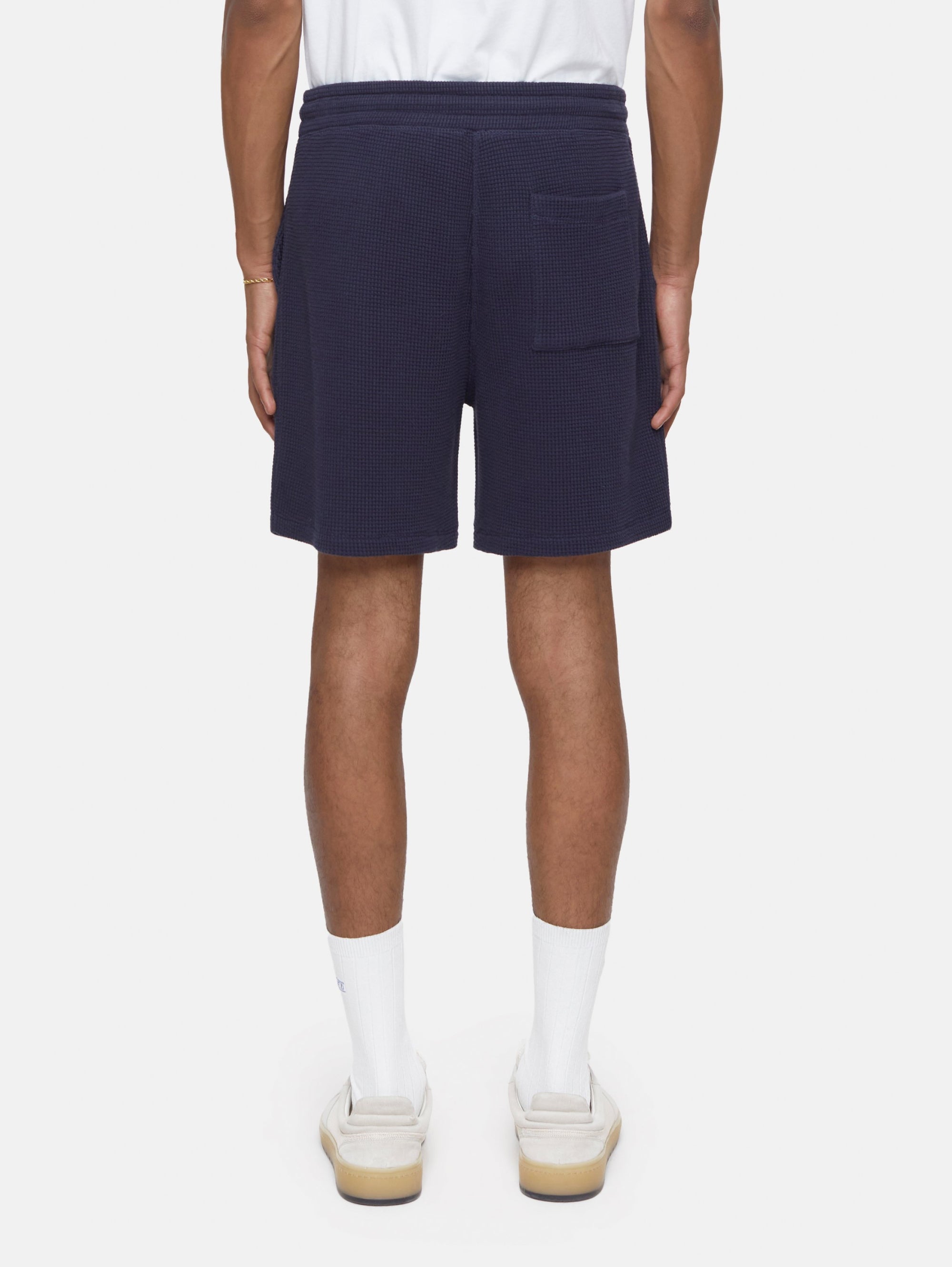 Blue Waffle Knit Shorts