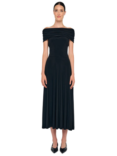 Midi-Kleid mit Kapuze Schwarz