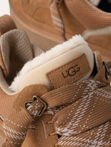 Damen-Sneaker aus Veloursleder, Lowmel, Kastanienbraun