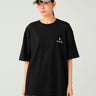 SNOW PEAK-T-shirt a Maniche Corte in Cotone Biologico Nero-TRYME Shop
