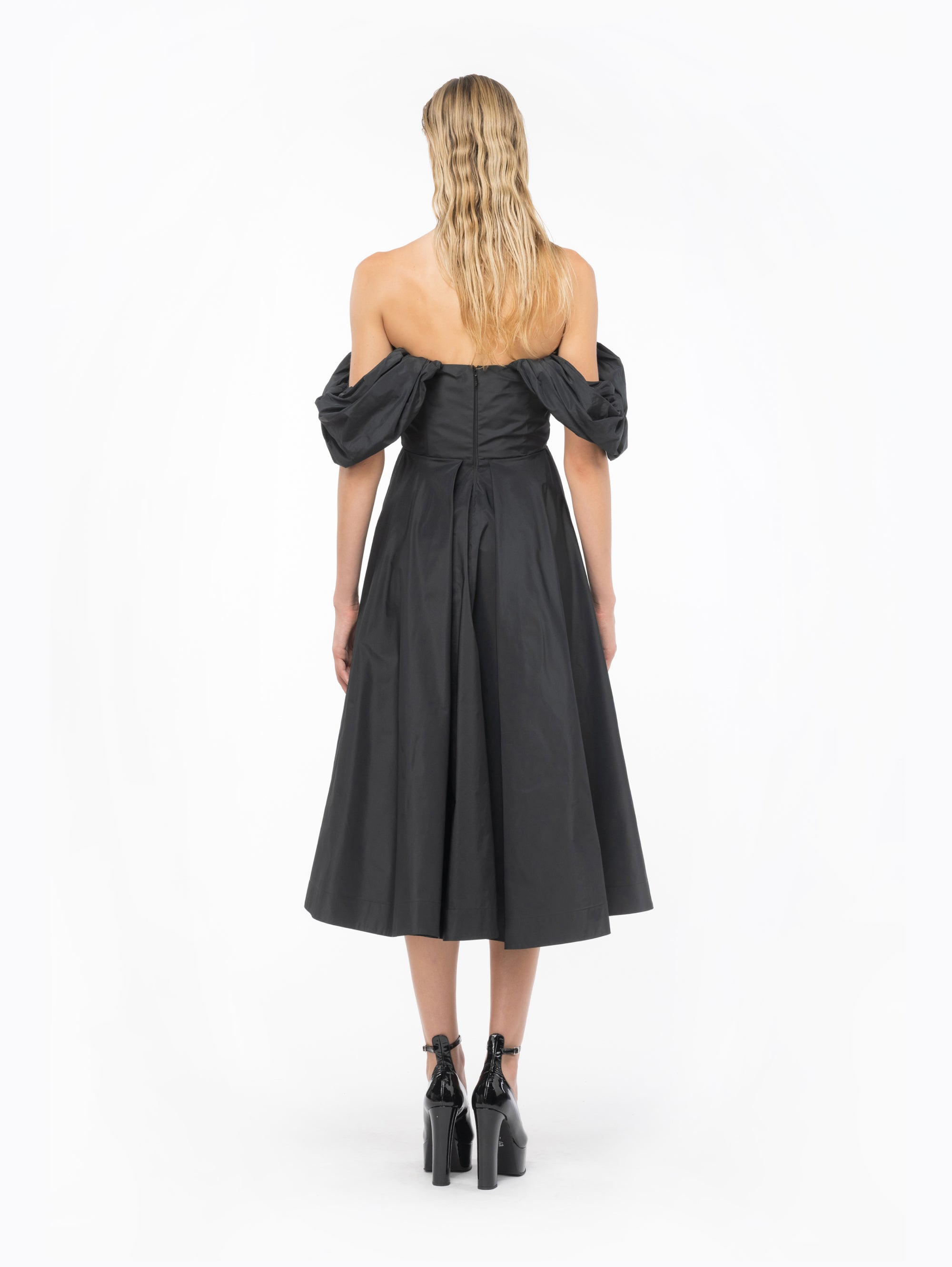 pinko taffeta dress PINKO Champagne Abito Taffeta Dress