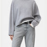 CLOSED-Maglia Girocollo in Lana Effetto Overwash Grigio-TRYME Shop