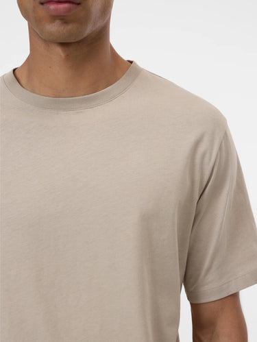 T-shirt Girocollo in Jersey Grigio Fango