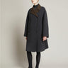 MAX MARA MM-Cappotto in Lana Doppiopetto e Maxi Martingala Antracite-TRYME Shop