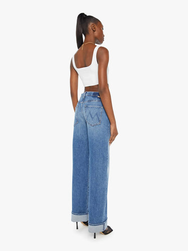Jeans mit niedriger Taille Mittelblau
