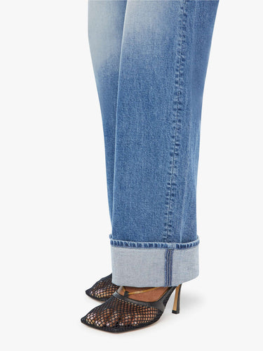 Jeans mit niedriger Taille Mittelblau