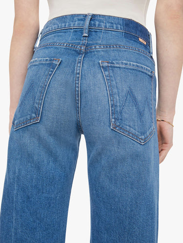 Jeans mit mittlerer Taille und geradem Bein Blau
