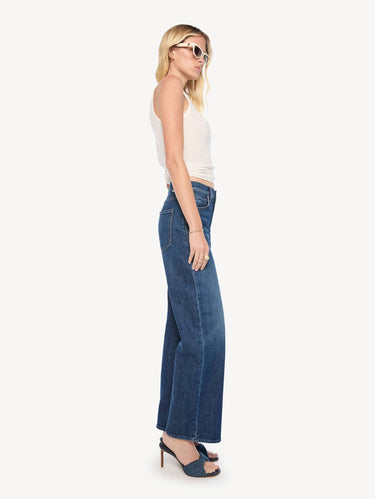 Jeans Vita Media con Gamba Dritta Blu Scuro