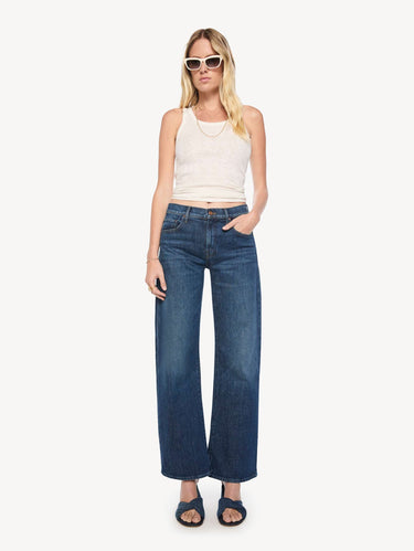 Jeans Vita Media con Gamba Dritta Blu Scuro