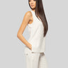 P.A.R.O.S.H.-Top con Spacchetti Laterali Panna-TRYME Shop