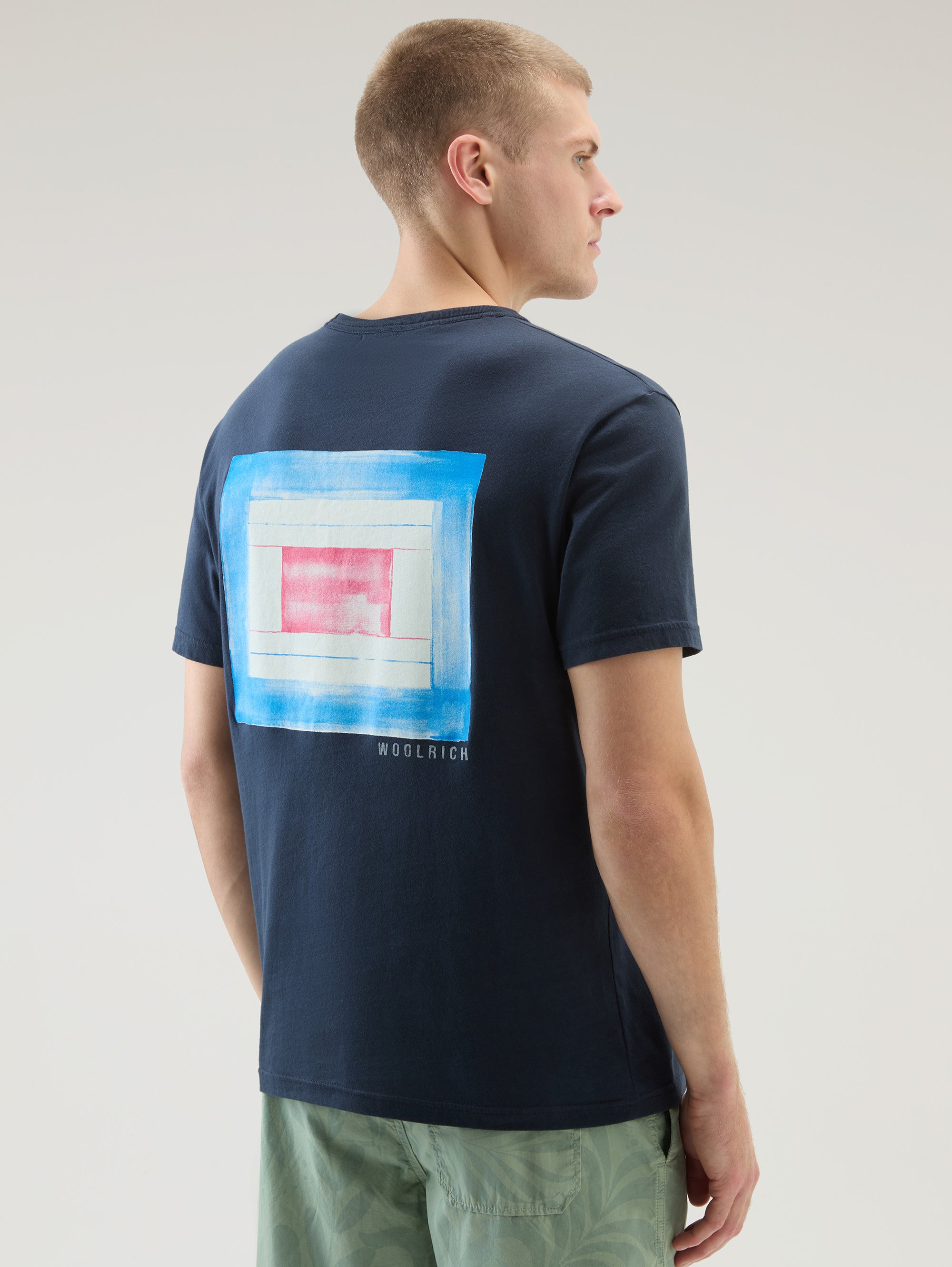 T-shirt in Jersey con Taschino Blu