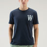 WOOLRICH-T-shirt in Jersey con Taschino Blu-TRYME Shop