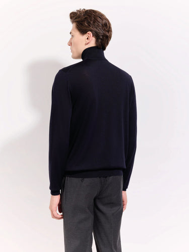 Dolcevita in Lana Merino Blu Navy