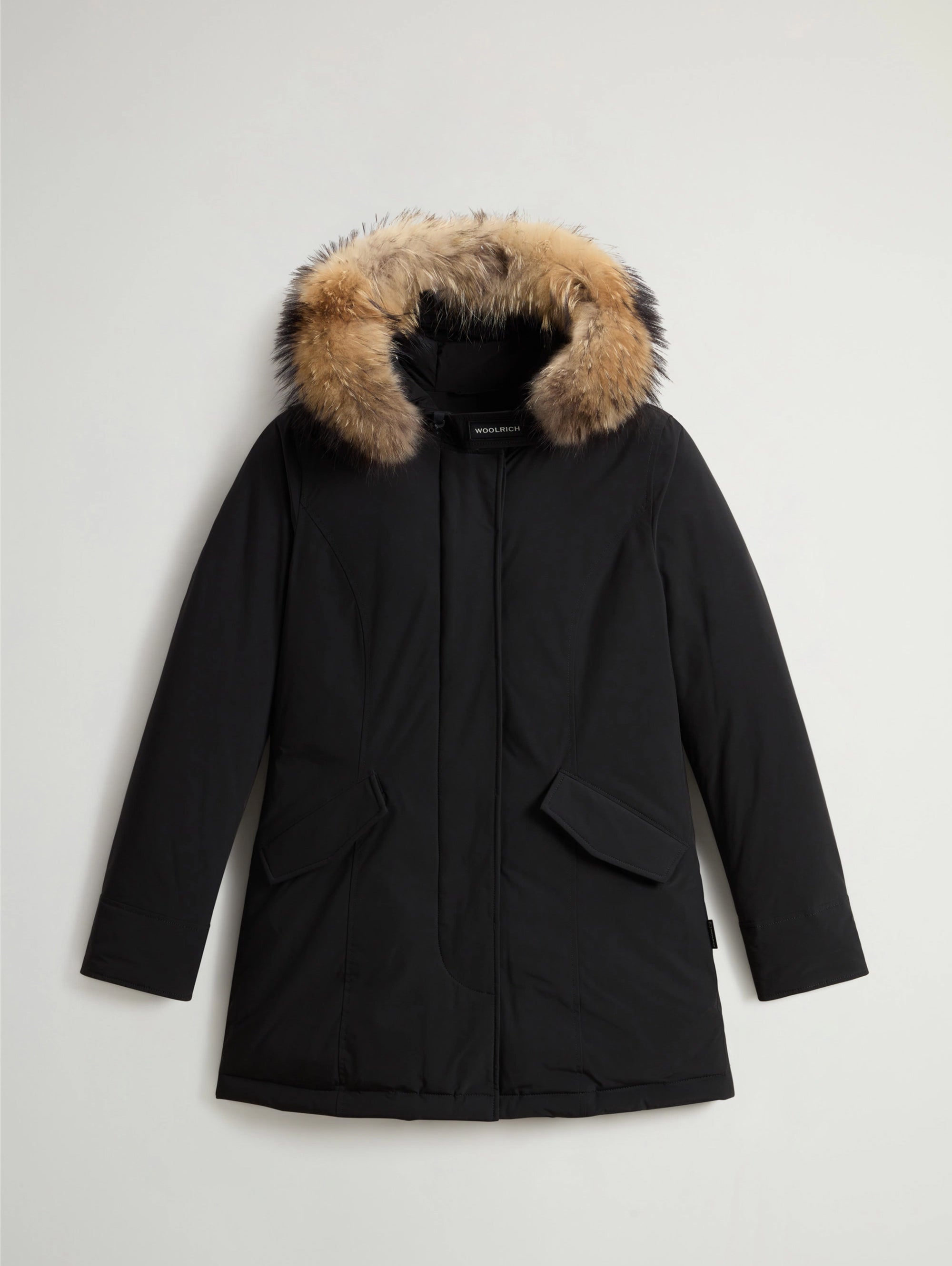 Woolrich Parka Schwarz Mit Schwarzem Fell Down Jacket Woolrich
