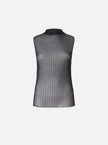 Top in Tule met Strass Zwart