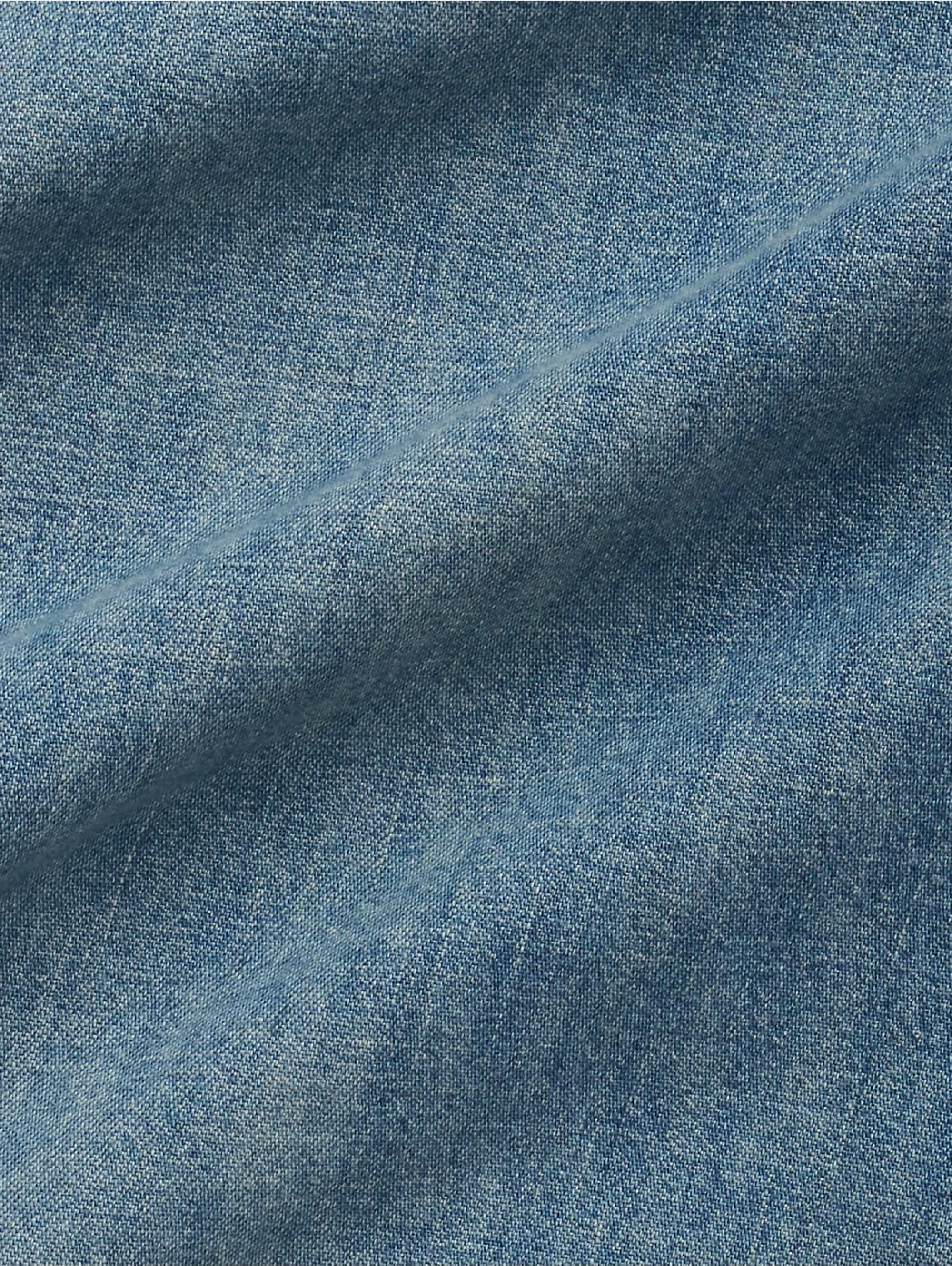 Camicia Western con Tasche Applicate Blu