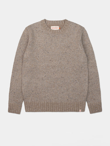 Ronde hals trui van alpaca mix Beige