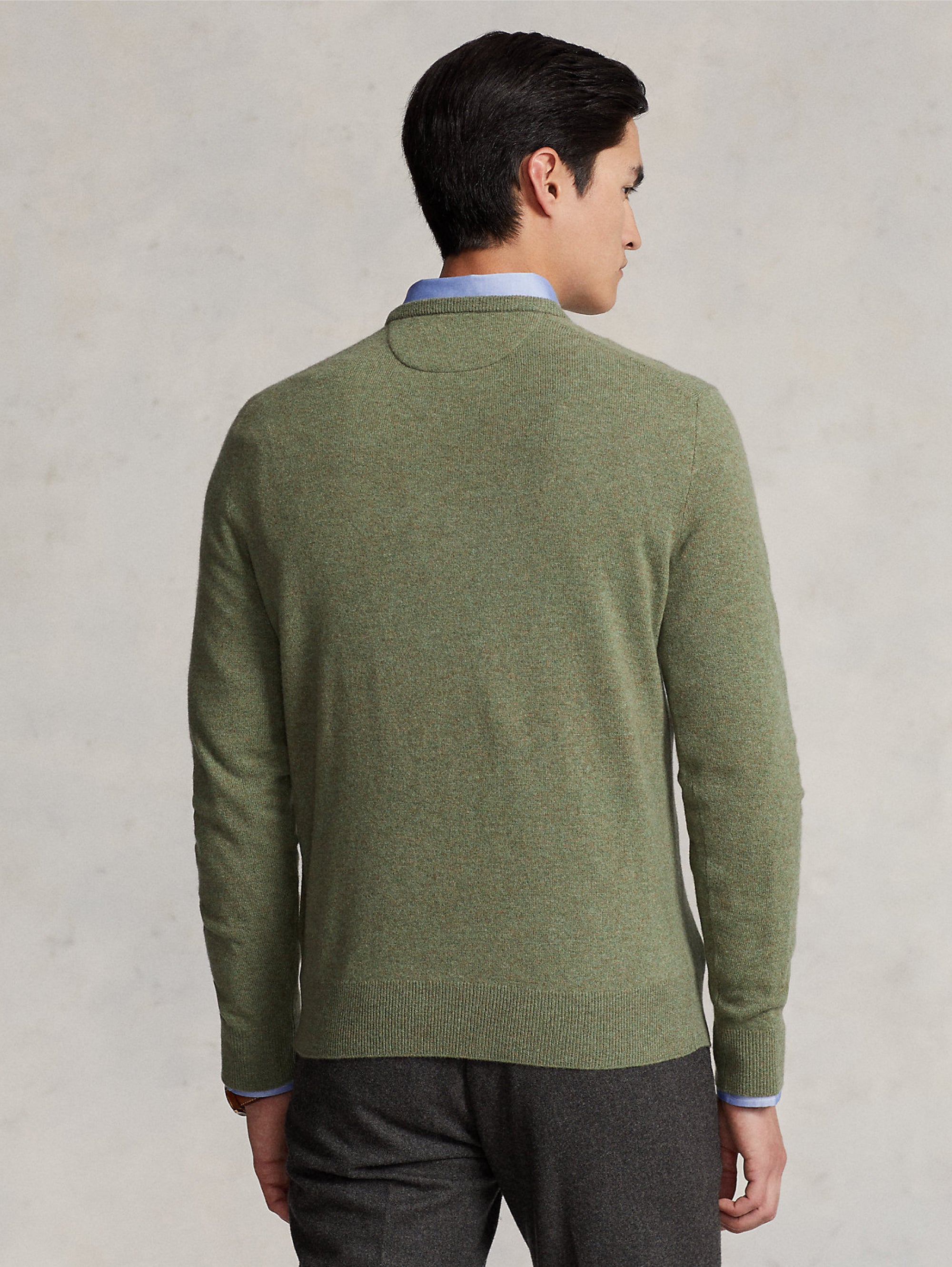 Green Wool Crew Neck Sweater
