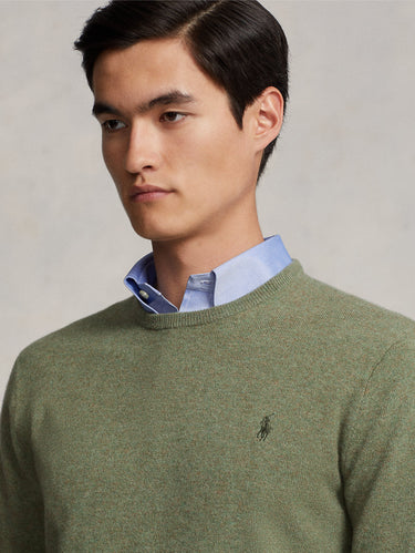 Green Wool Crewneck Sweater