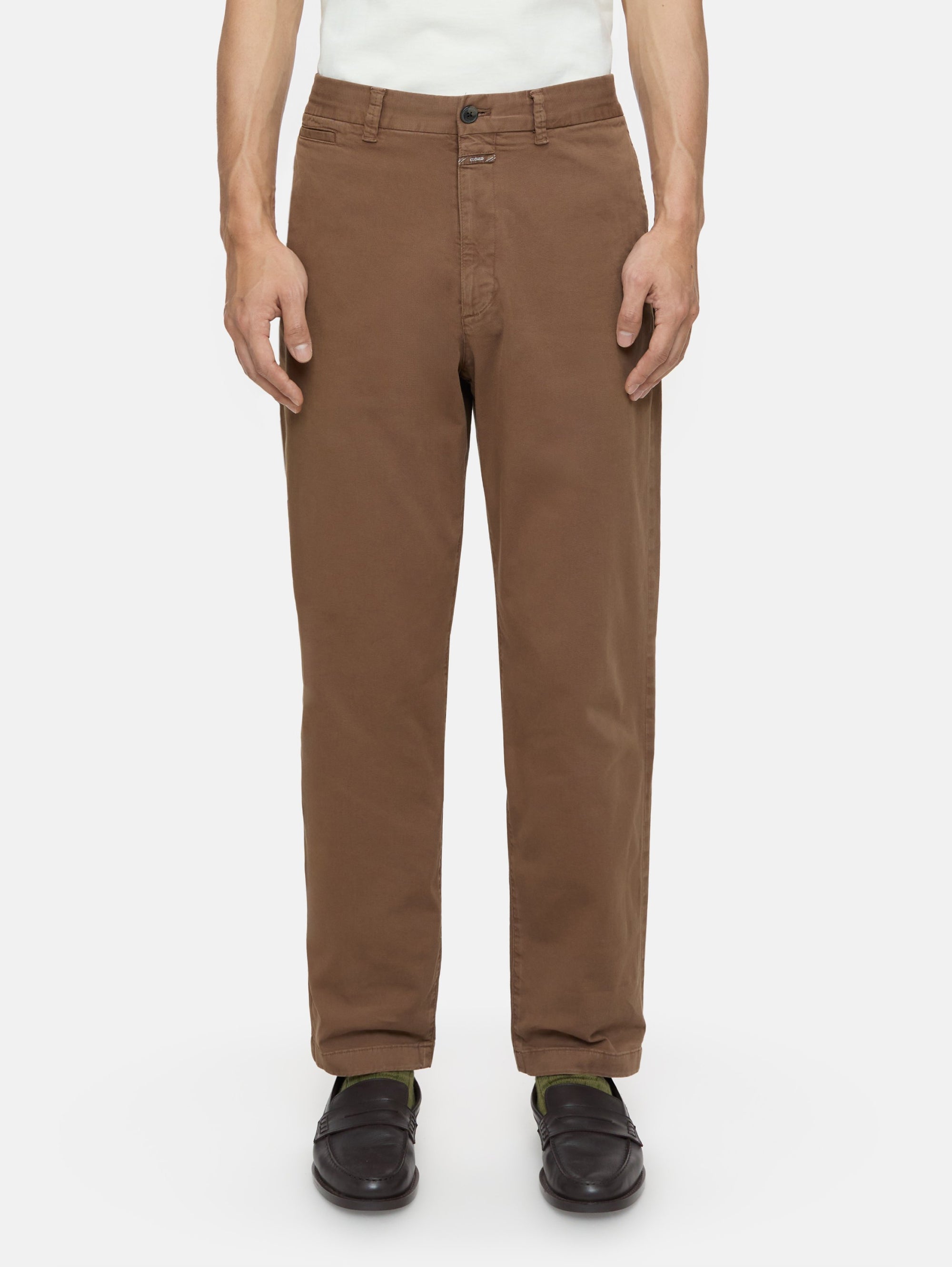 CLOSED-Pantaloni in Twill di Cotone Legno-TRYME Shop