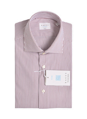 XACUS-Camicia Active Shirt in Twill a Righe Rosso/Bianco-TRYME Shop