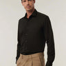 XACUS-Camicia Active Shirt in Twill Nero-TRYME Shop