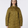 MAX MARA MM-Overshirt in Nylon Ultra Leggero a Losanghe Verde Oliva-TRYME Shop