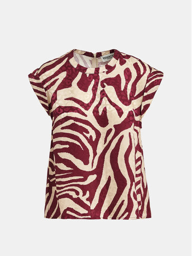 Viscose Top with Red Zebra Print