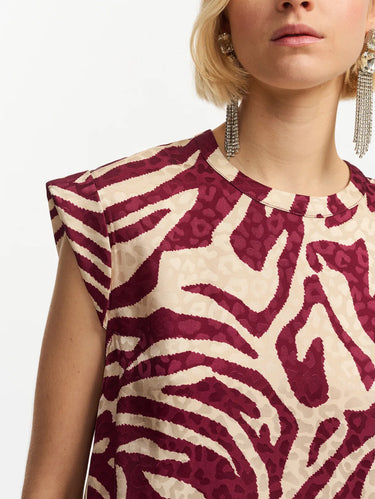 Viscose Top with Red Zebra Print