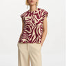 ESSENTIEL ANTWERP-Top in Viscosa con Stampa Zebrata Rosso-TRYME Shop