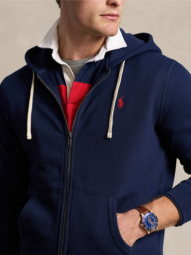 Blauer Kapuzenpullover