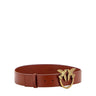 PINKO-Cintura in Pelle con Fibbia Oro Cuoio-TRYME Shop