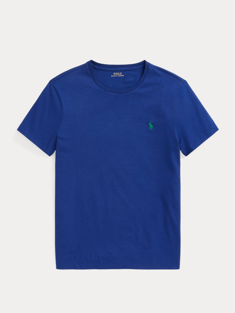 RALPH LAUREN-T-shirt in Jersey di Cotone Blu Harrison-TRYME Shop