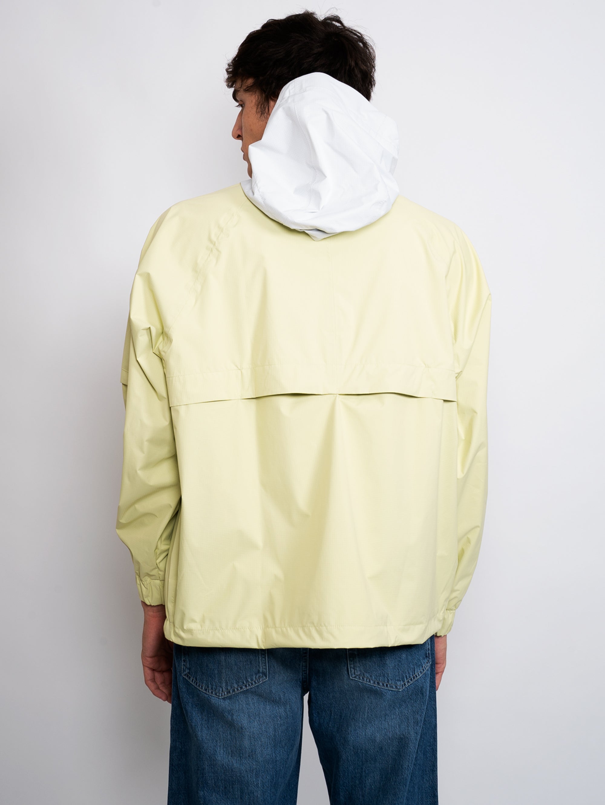 Color Block Hooded Jacket Yellow / White