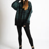 TWIN SET-Cardigan in Check Jacquard Nero/Verde-TRYME Shop