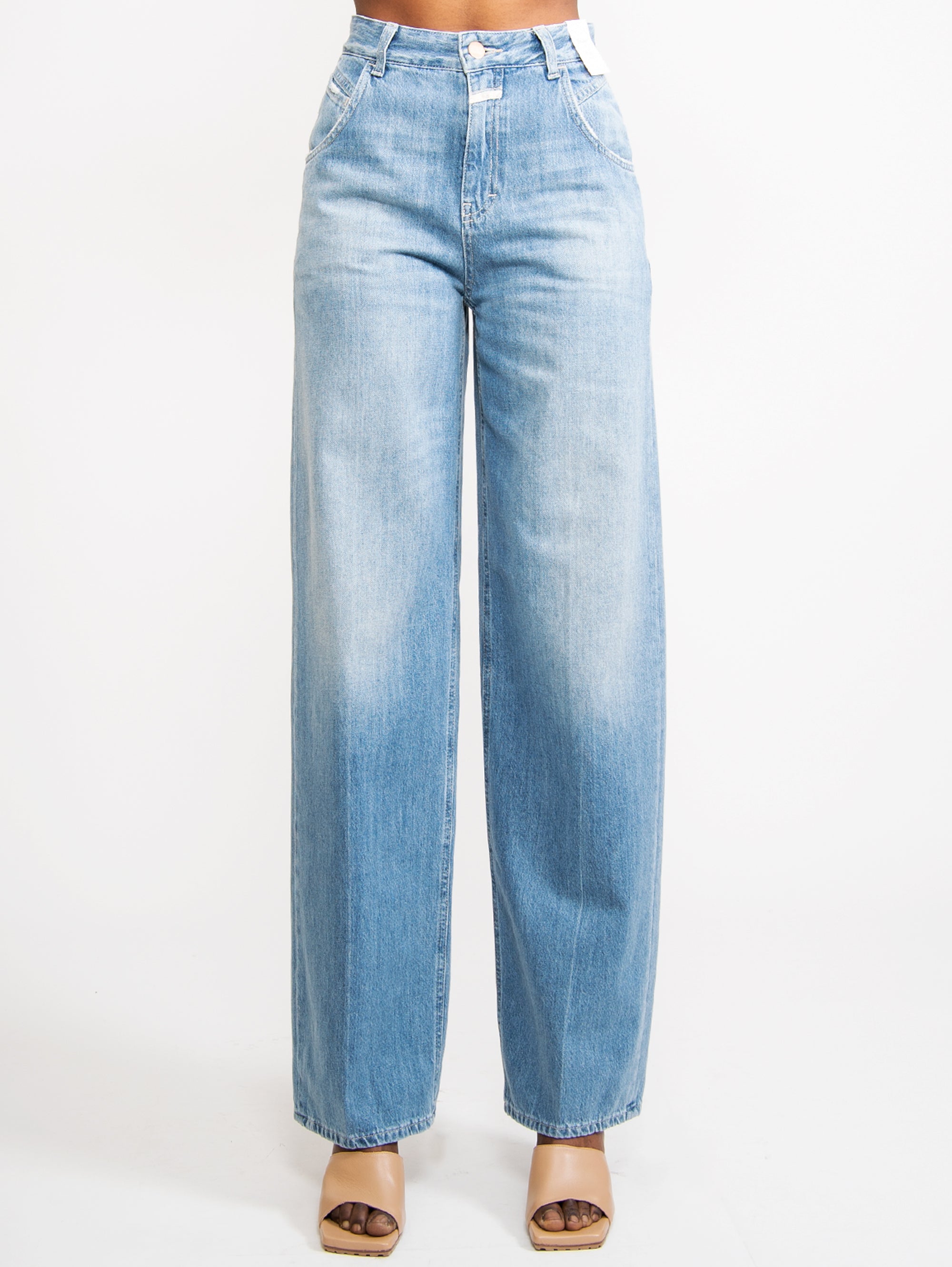 CLOSED-Jeans con Gamba Ampia Blu-TRYME Shop