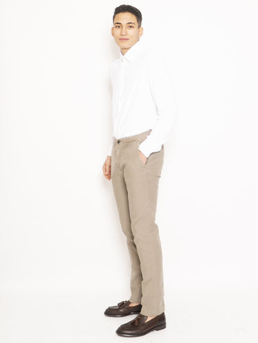 Chinohose aus Baumwoll-Gabardine Beige