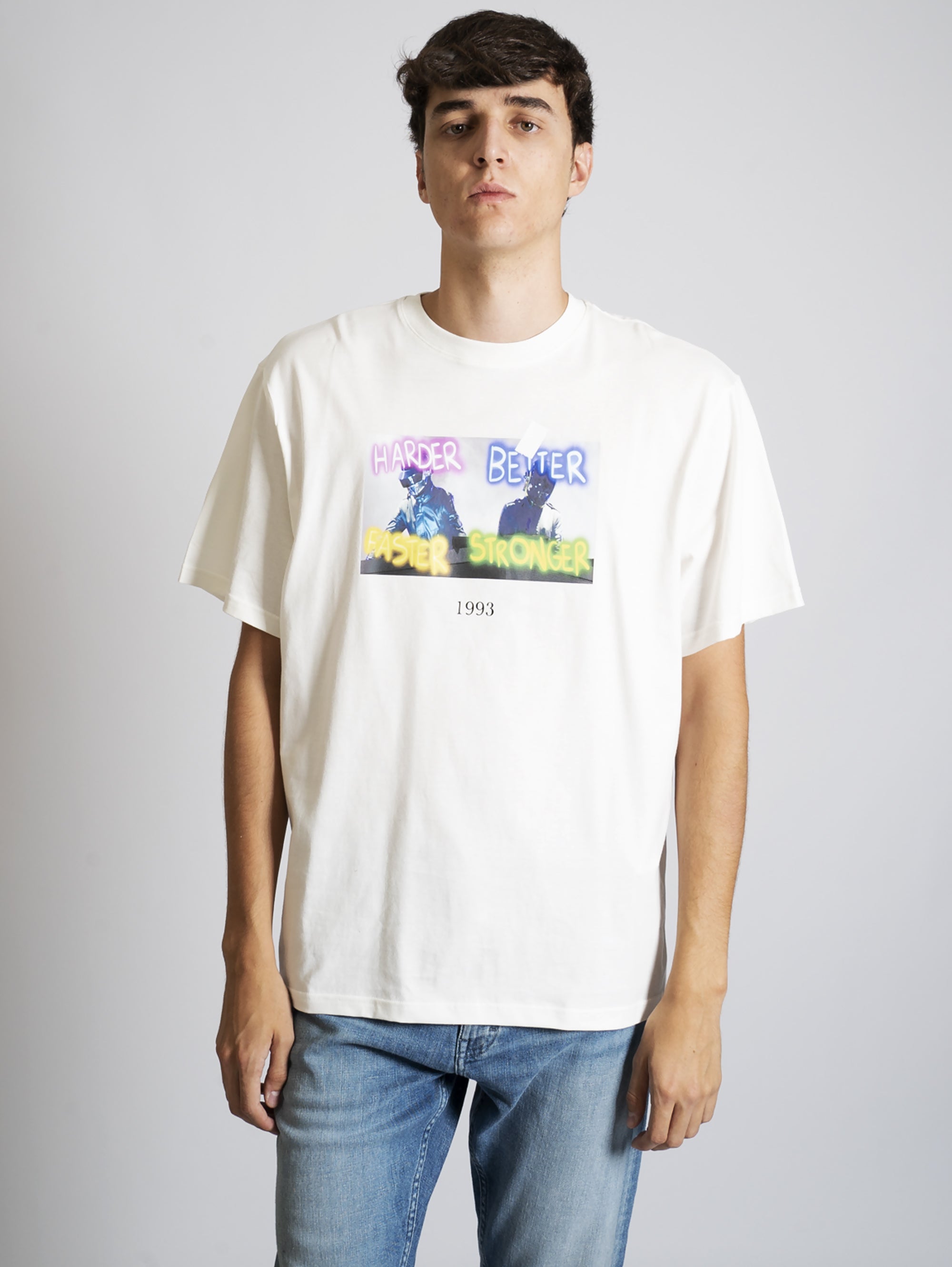 THROWBACK-T-Shirt con Stampa Daft Bianco-TRYME Shop