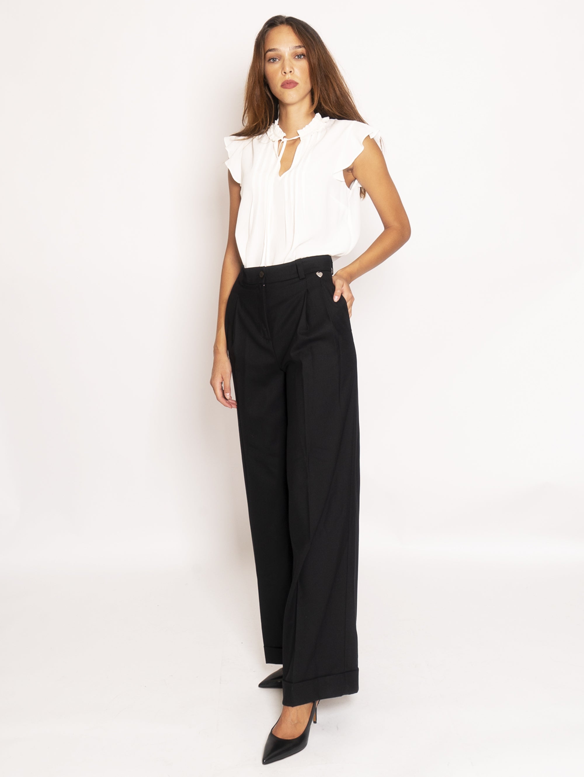 Stretch Wool Trousers - Black