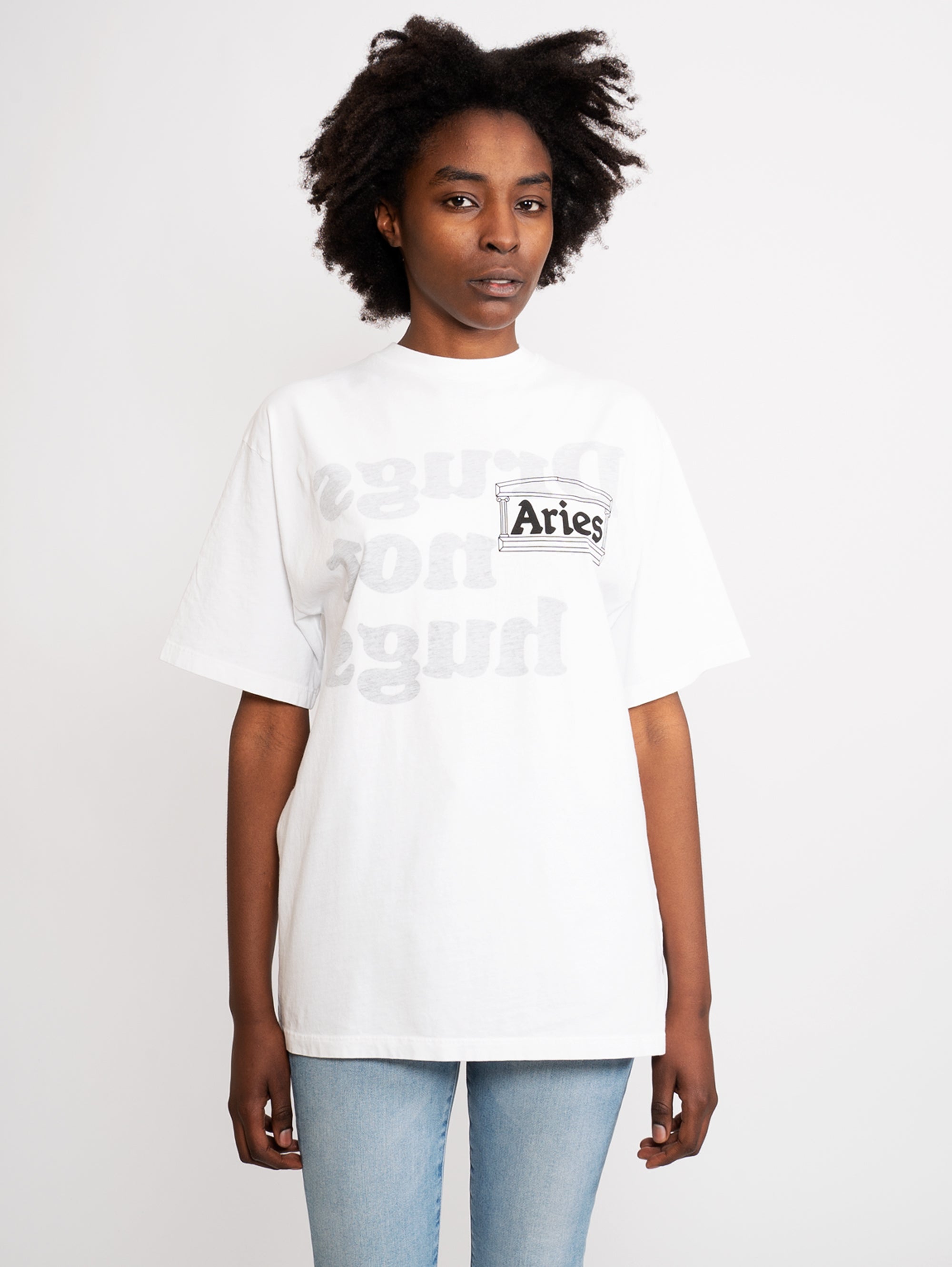 ARIES-T-shirt reversibile con Stampa Interna Bianco-TRYME Shop