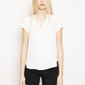 RALPH LAUREN-Blusa in Seta con Arricciatura Bianco-TRYME Shop