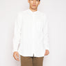 WOOLRICH-Camicia Coreana in Lino Bianco-TRYME Shop