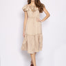 FEDERICA TOSI-Abito Lungo con Rouches - Biscotto-TRYME Shop