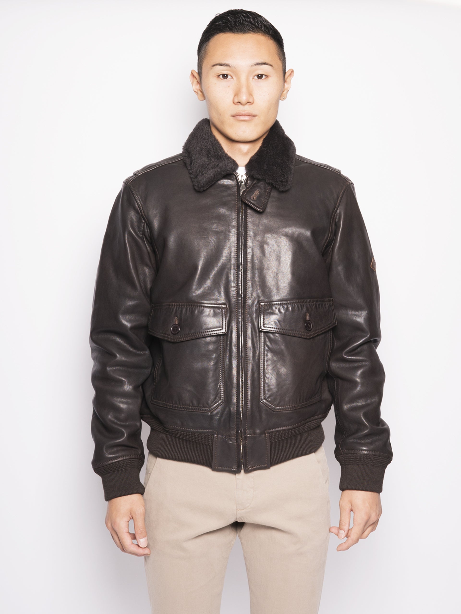 ROY ROGERS-Bomber con Collo in Shearling-TRYME Shop