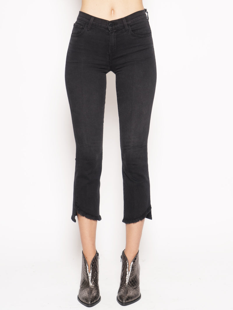 J BRAND-Jeans Selena Mid-Rise Croop Boot Nero-TRYME Shop