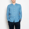 XACUS-Camicia Coreana in Lino Blu-TRYME Shop