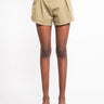 PINKO-Shorts con Gamba Ampia in Cotone Verde-TRYME Shop