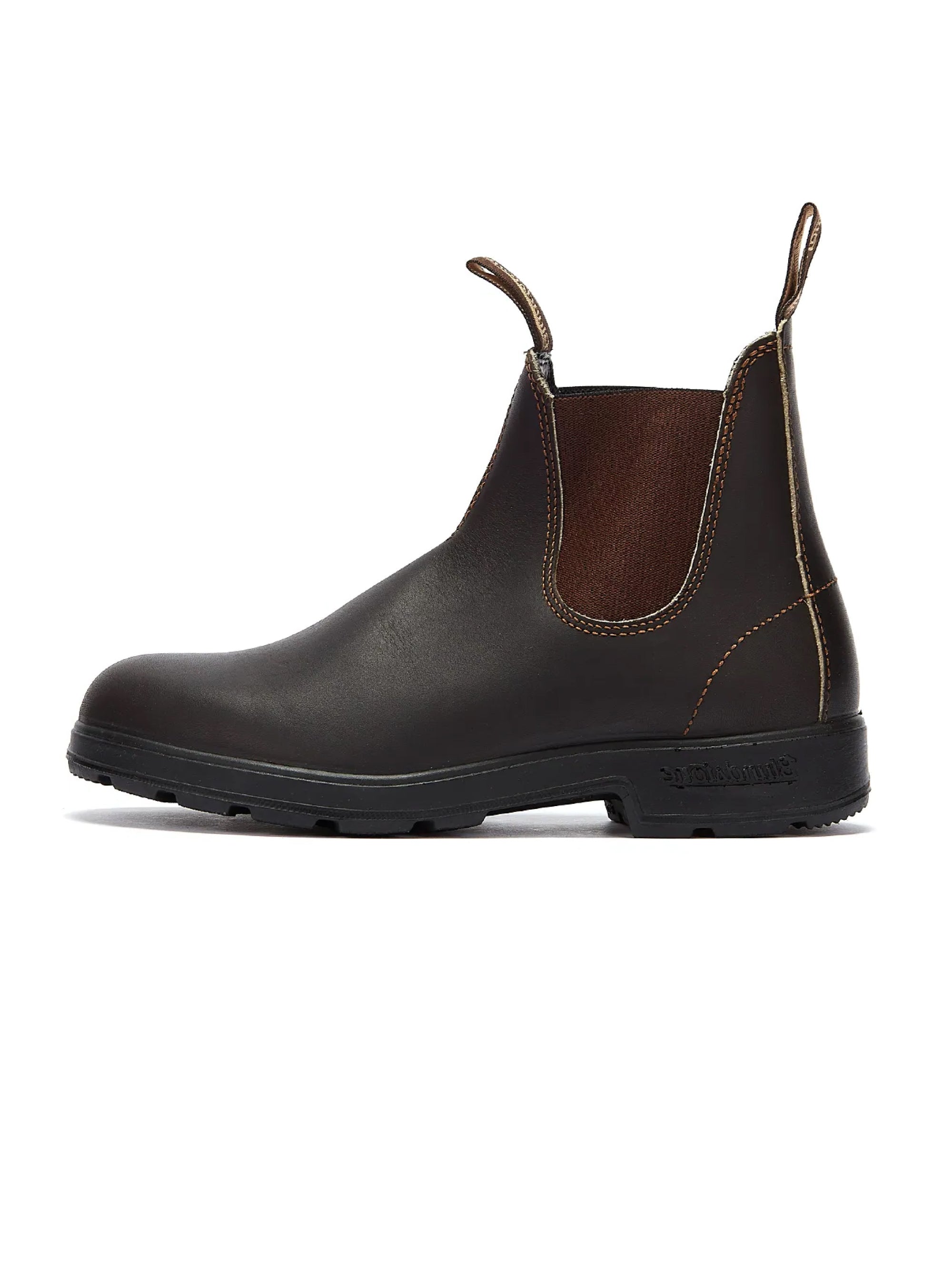Dark Brown Leather Chelsea Boots with Elastics